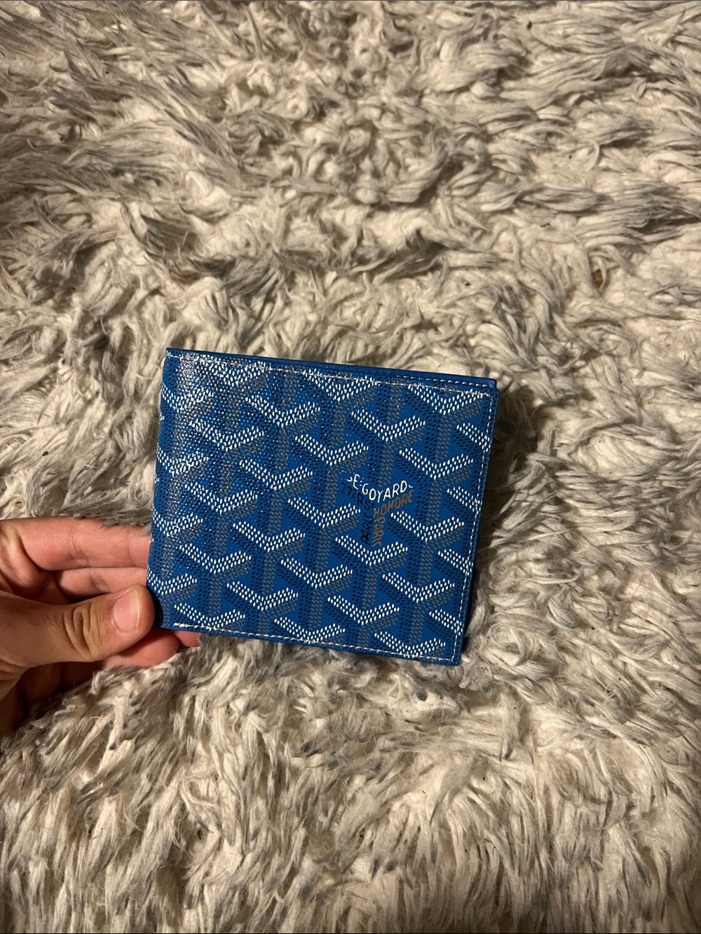 Goyard Blue Patterned Men's Money Clip Wallet